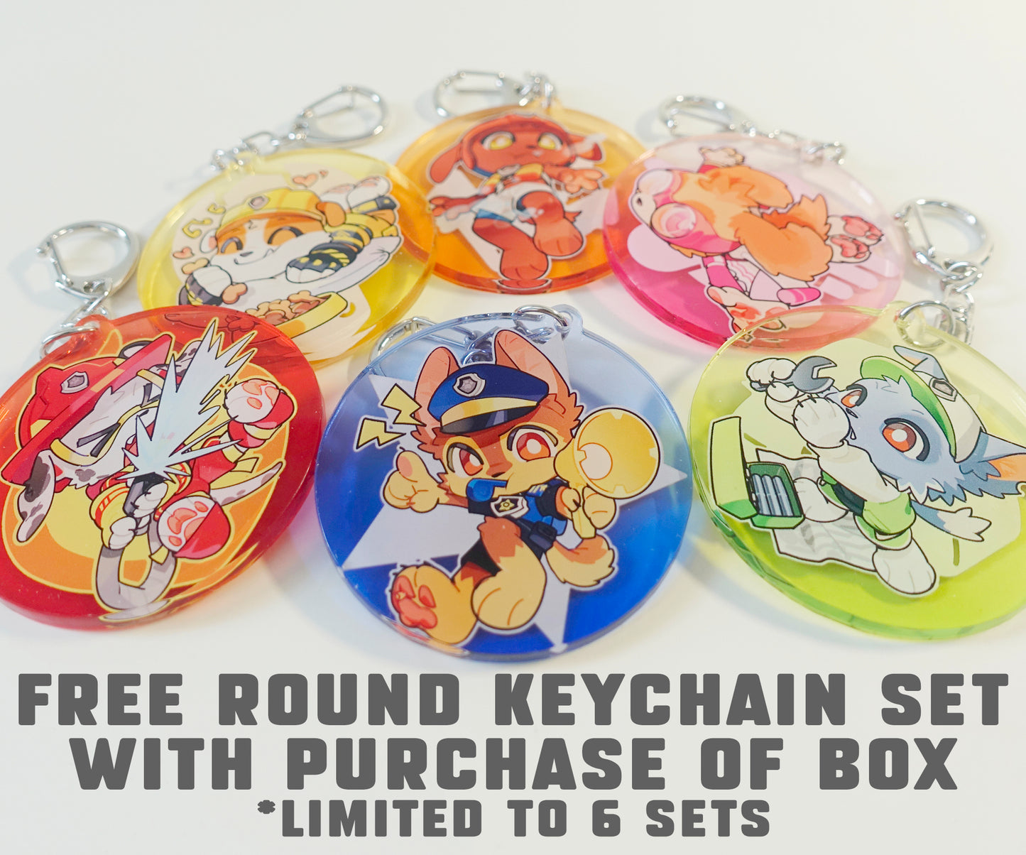 Paw Pups - Limited Edition Linked Acrylic Charm Set + Bonus!